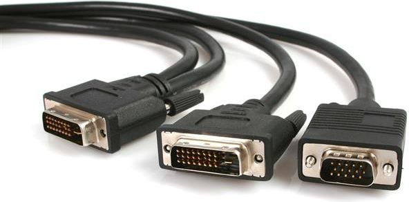 Kabllo StarTech DVI-I - D-Sub DVIVGAYMM6, 1.8 m, e zezë