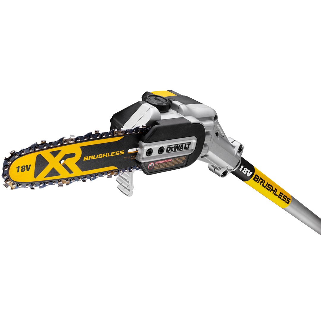 Sharrë zinxhiri me shtyllë Dewalt DCMPS567N, 18V, shinë 20 cm, e verdhë