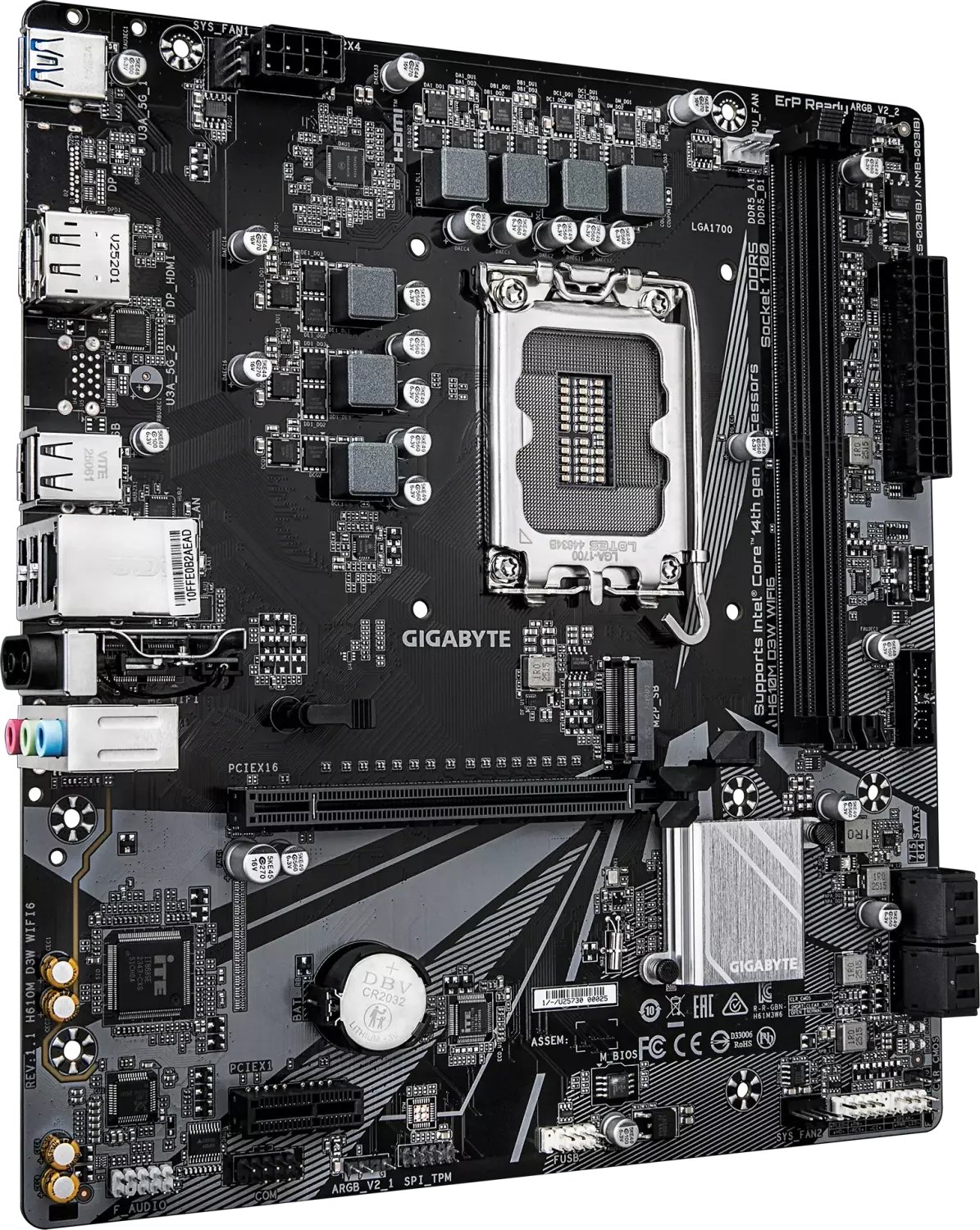 Pllakë amë Gigabyte H610M D3W, mATX, WiFi 6, e zezë