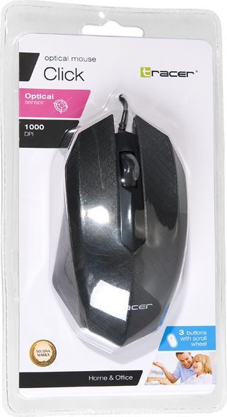 Maus Tracer Click, me kabllo, USB, i zi