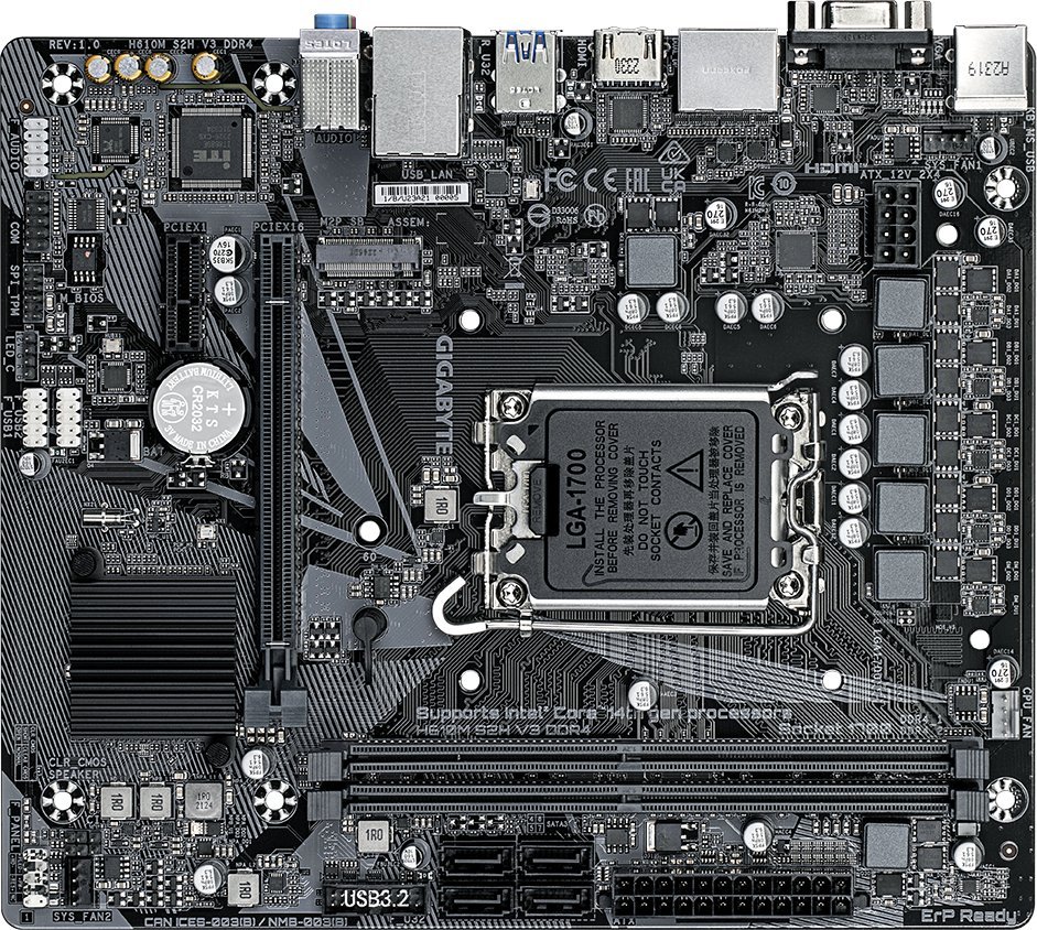 Pllakë amë Gigabyte H610M S2H V3, DDR4, mATX, Socket LGA1700
