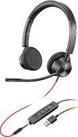 Kufje me mikrofon Poly Blackwire 3315, USB A, me kabllo, e zezë
