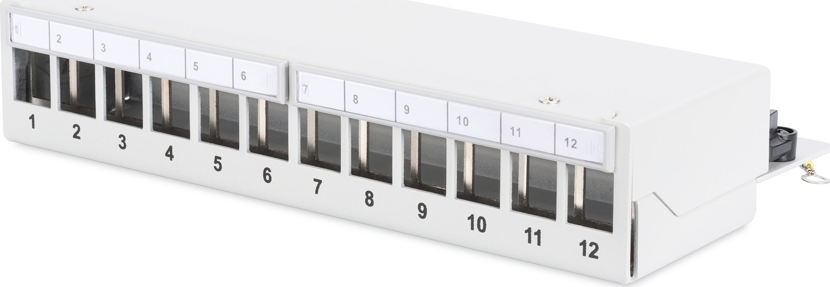 Пач панел за биро Digitus, 12 порти, RJ45, црн