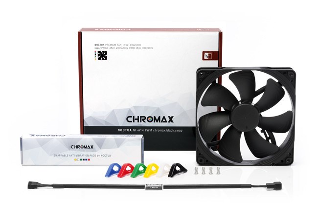 Ftohës Noctua NF-A14 PWM chromax.black.swap, 14 cm, i zi