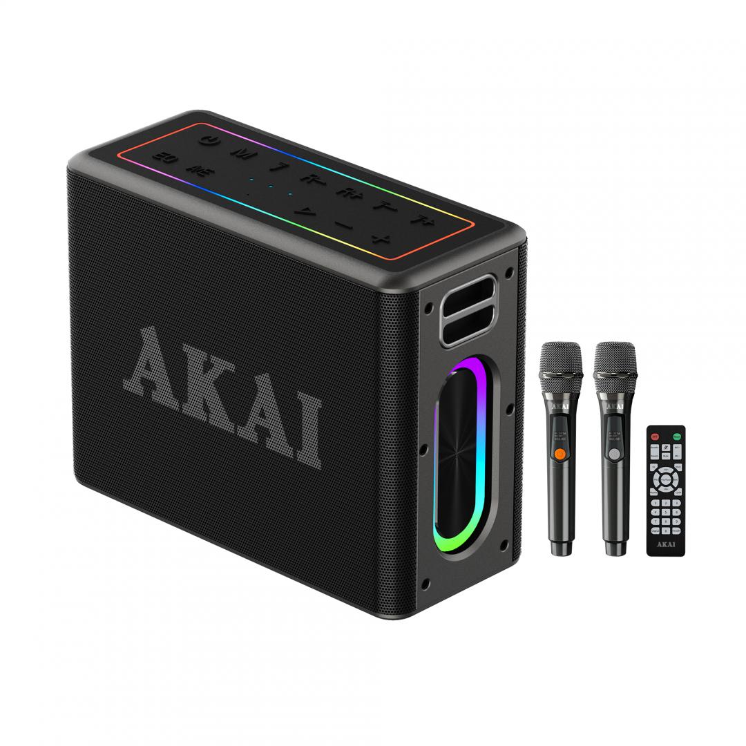 Kutia muzikore Akai Portable Speaker, 80W, Bluetooth, e zezë