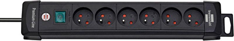 Prizë Brennenstuhl Premium-Line (B1951164100), 6-kahëshe, 3 m, e zezë