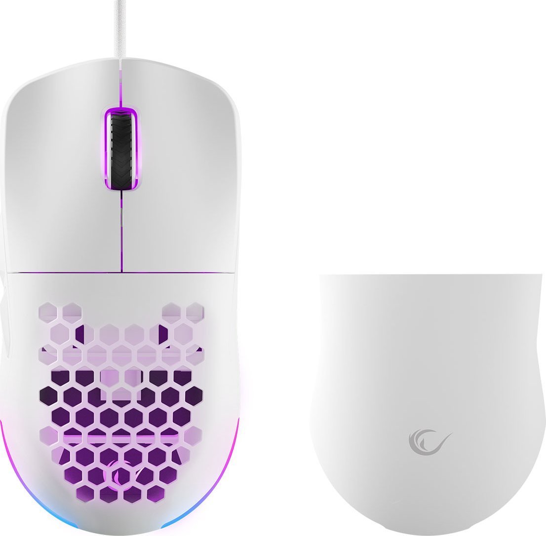 Maus gaming Rampage BLINK, 12800 DPI, me kabllo USB, i bardhë