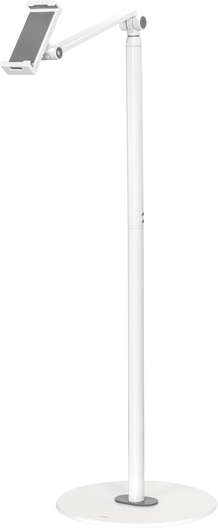 Stendë dyshemeje për tablet dhe telefon Deltaco Universal, krah i rregullueshëm, 4.7" deri 12.9", e bardhë