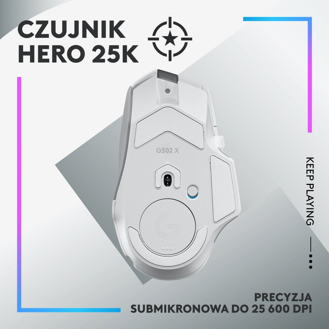 Maus Logitech G502 X Plus, i bardhë