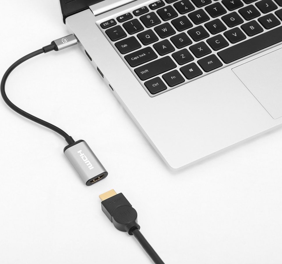 Adapter USB Manhattan USB-C 3.2 në HDMI, 4K 60Hz, gri