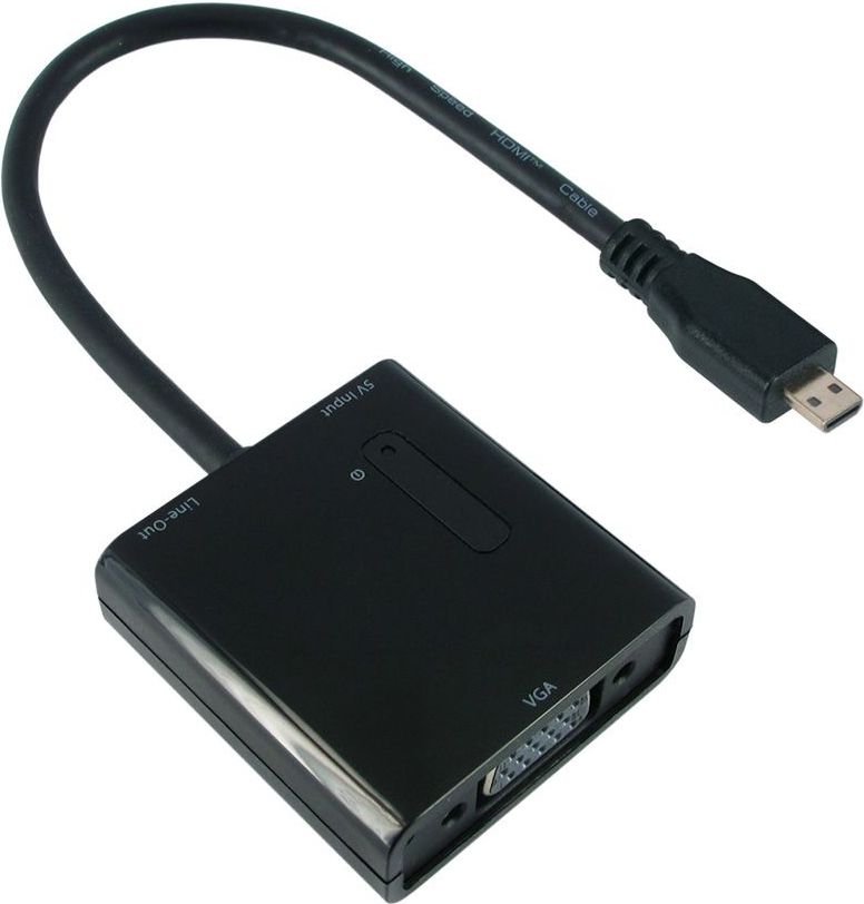 Kablli adapter Micro HDMI në VGA (0.15 m, ngjyrë e zezë)