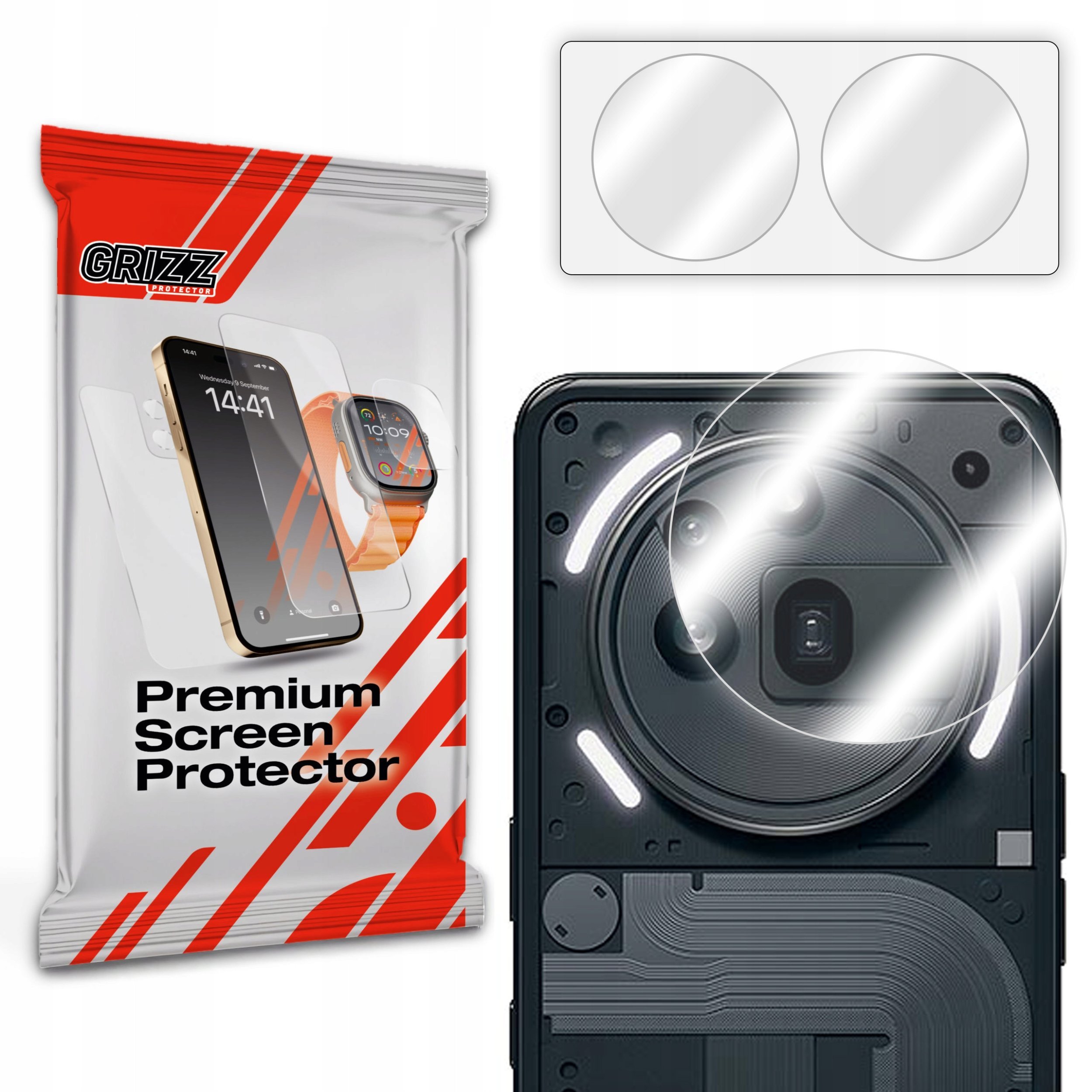 Xham mbrojtës kamerë Nothing Phone 3a Pro, set 2 copë, transparent