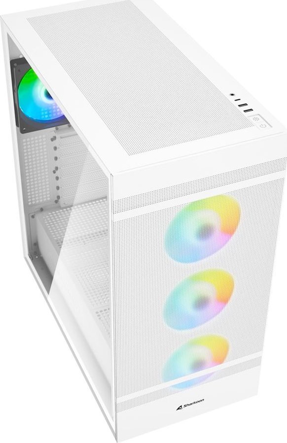 Kutia PC Sharkoon Rebel C50 ARGB, ATX, xham i temperuar, e bardhë