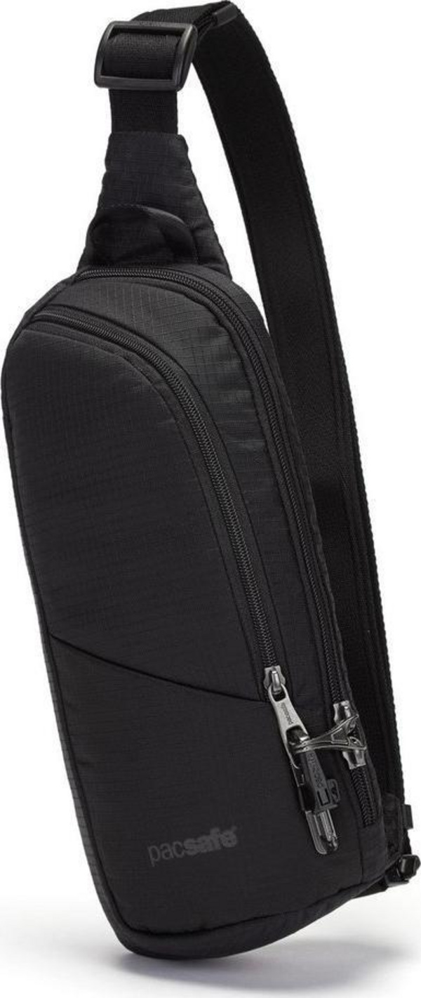 Çantë njëkrahëshe Pacsafe Vibe 150, anti vjedhje, najlon, e zezë