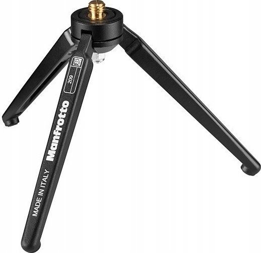 Mini tripod Manfrotto 209, lartësi 13 cm, kapacitet 2 kg, metalik