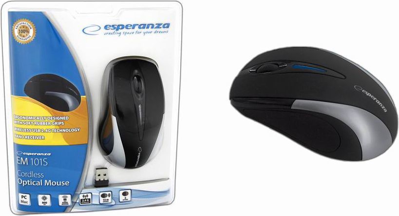 Maus Esperanza Antares, wireless, USB, i zi dhe i argjendtë