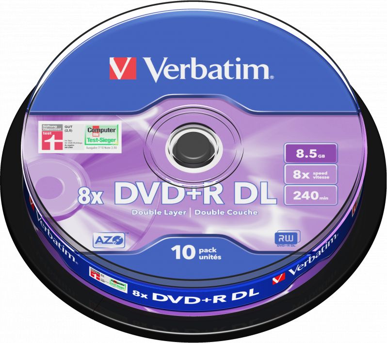 Disqe Verbatim, DVD+R DL, 8.5 GB, 10 copë