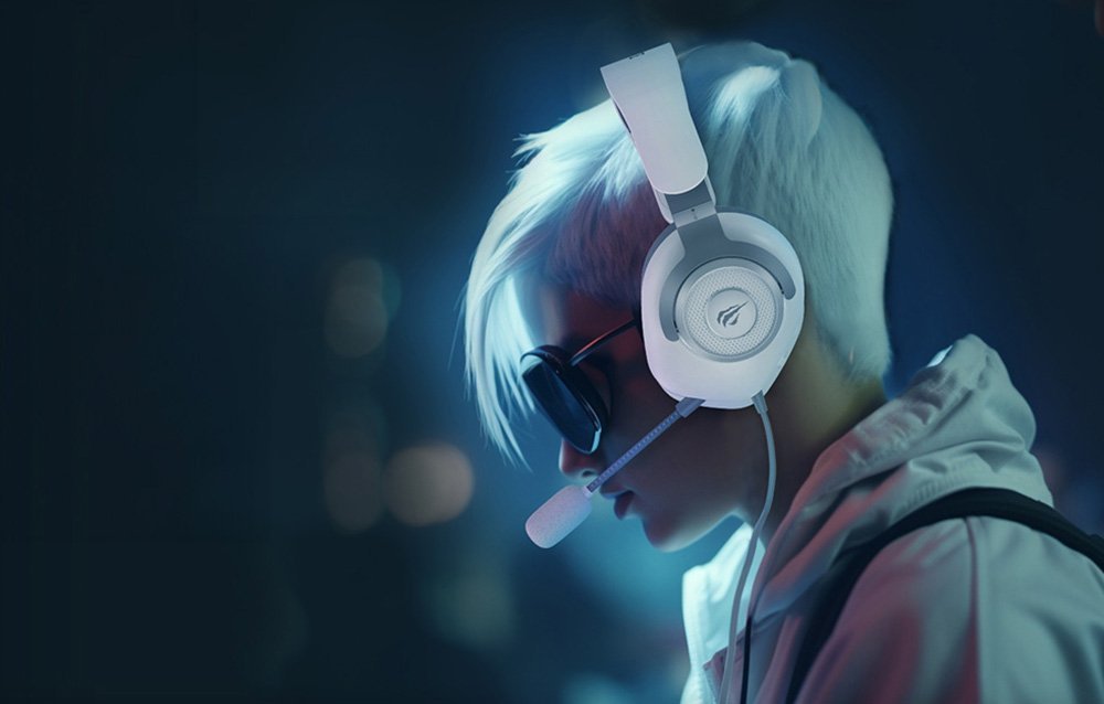 Kufje gaming Havit H2230D, të bardha