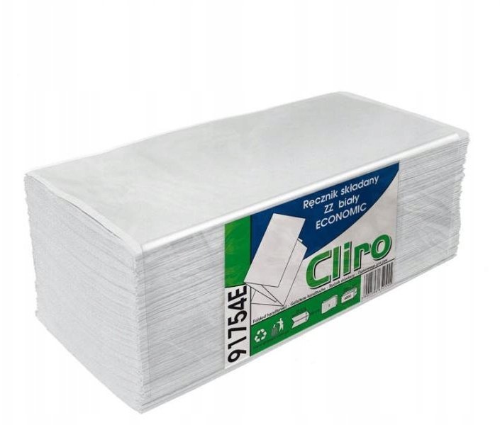 Хартиени пешкири Cliro Bleached Towel ZZ 91754, 200 ливчиња, 23x25cm, 1 слој, бела