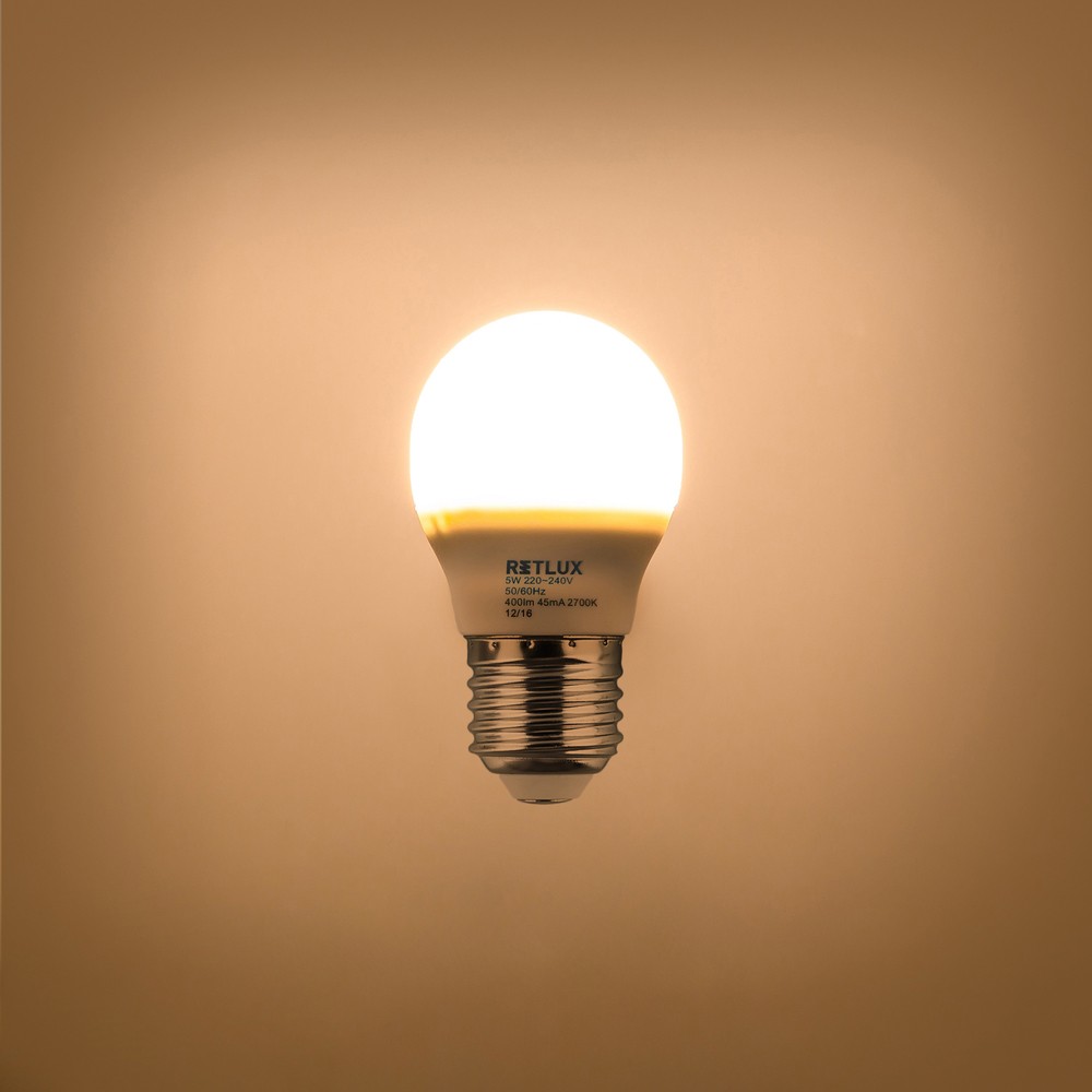 Poç Retlux RLL 271, miniG LED, 5W G45 E27
