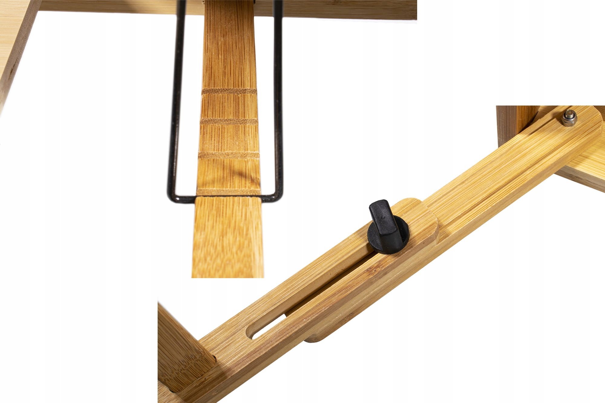Tavolinë laptopi LEOBERT Bamboo XL, 73x37 cm, lartësi e rregullueshme, kafe natyrale
