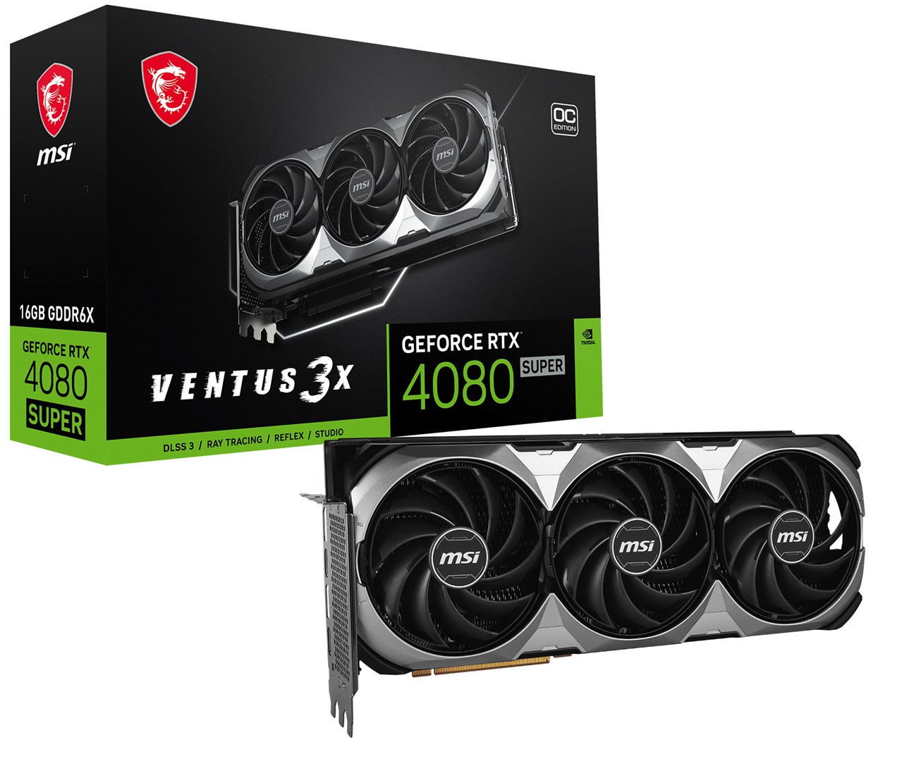 Kartë grafike MSI VENTUS NVIDIA GeForce RTX 4080 SUPER, OC, 16 GB GDDR6X