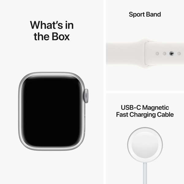 [OUTLET] Apple Watch S8 GPS 41mm, Silver Aluminium Case me White Sport Band, Regular