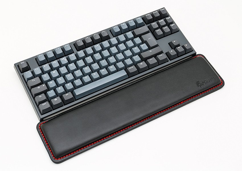 Mbështetëse për kyçet Ducky Wrist Rest, madhësi për tastierë të plotë, lëkurë, e zezë