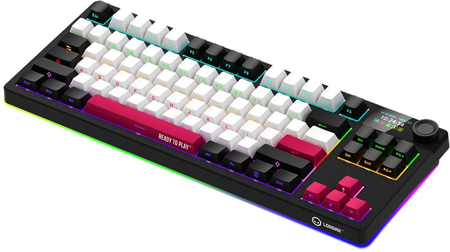 Tastierë gaming Lorgar KBP70TKLW, wireless, mekanike TKL, e zezë e kuqe