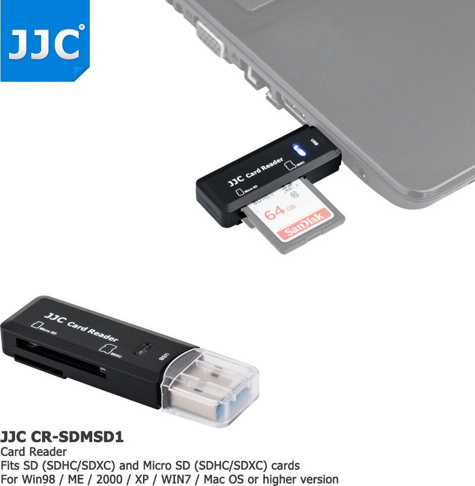 Lexues karte memorie JJC CR-SDMSD1, SD SDHC SDXC, microSD SDHC SDXC, i zi
