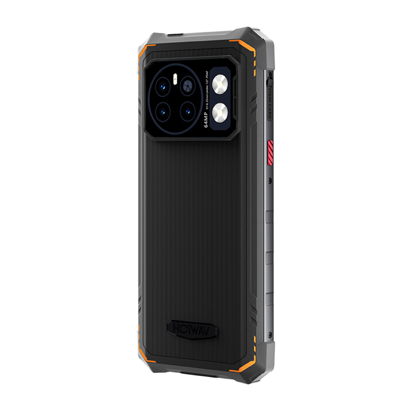 Telefoni i fortifikuar HOTWAV Cyber 13, 6.6", 8GB 128GB, i zi me portokalli