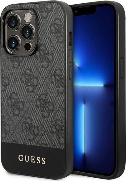 Mbulesë telefoni Guess 4G Stripe për iPhone 14 Pro Max, gri