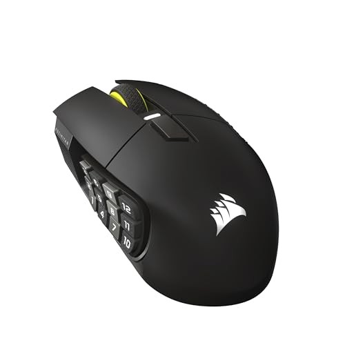 Mouse gaming CORSAIR Scimitar Elite Wireless SE, pa kabllo, 16 butona programueshëm, gri metalike e zezë