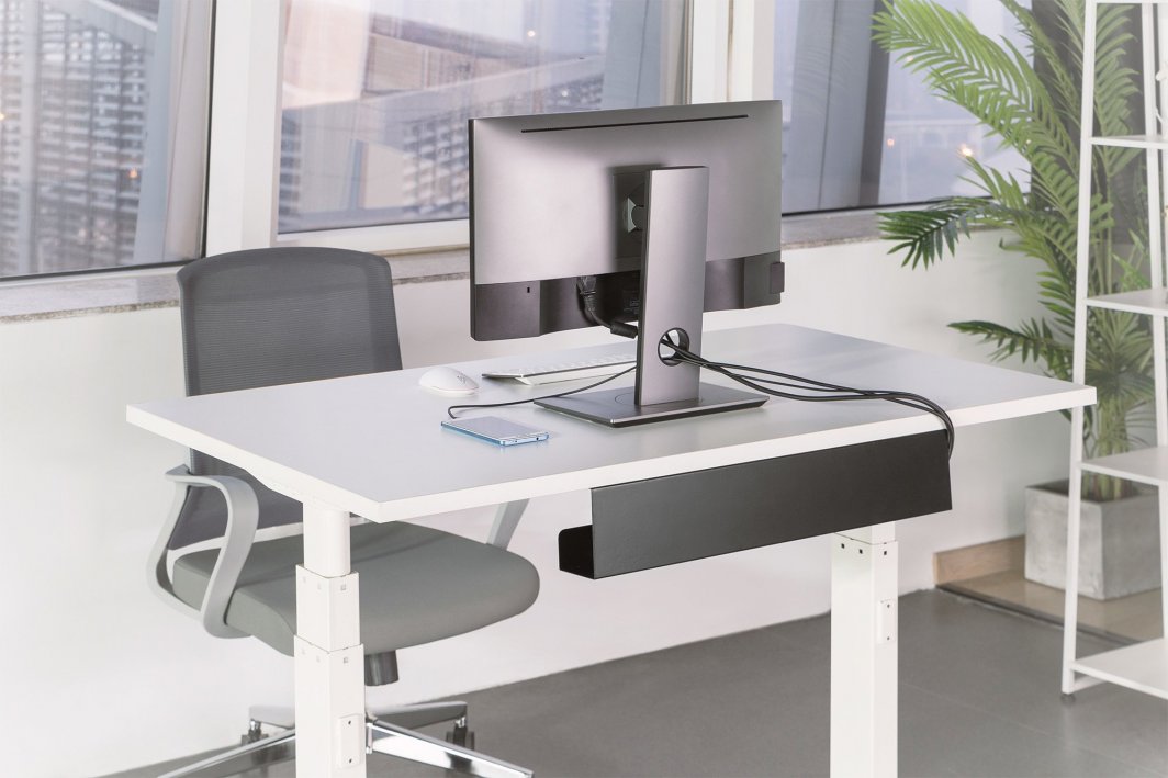 Kanal kabllosh Digitus Cable Management Channel, metalik, për montim nën tavolinë, i zi