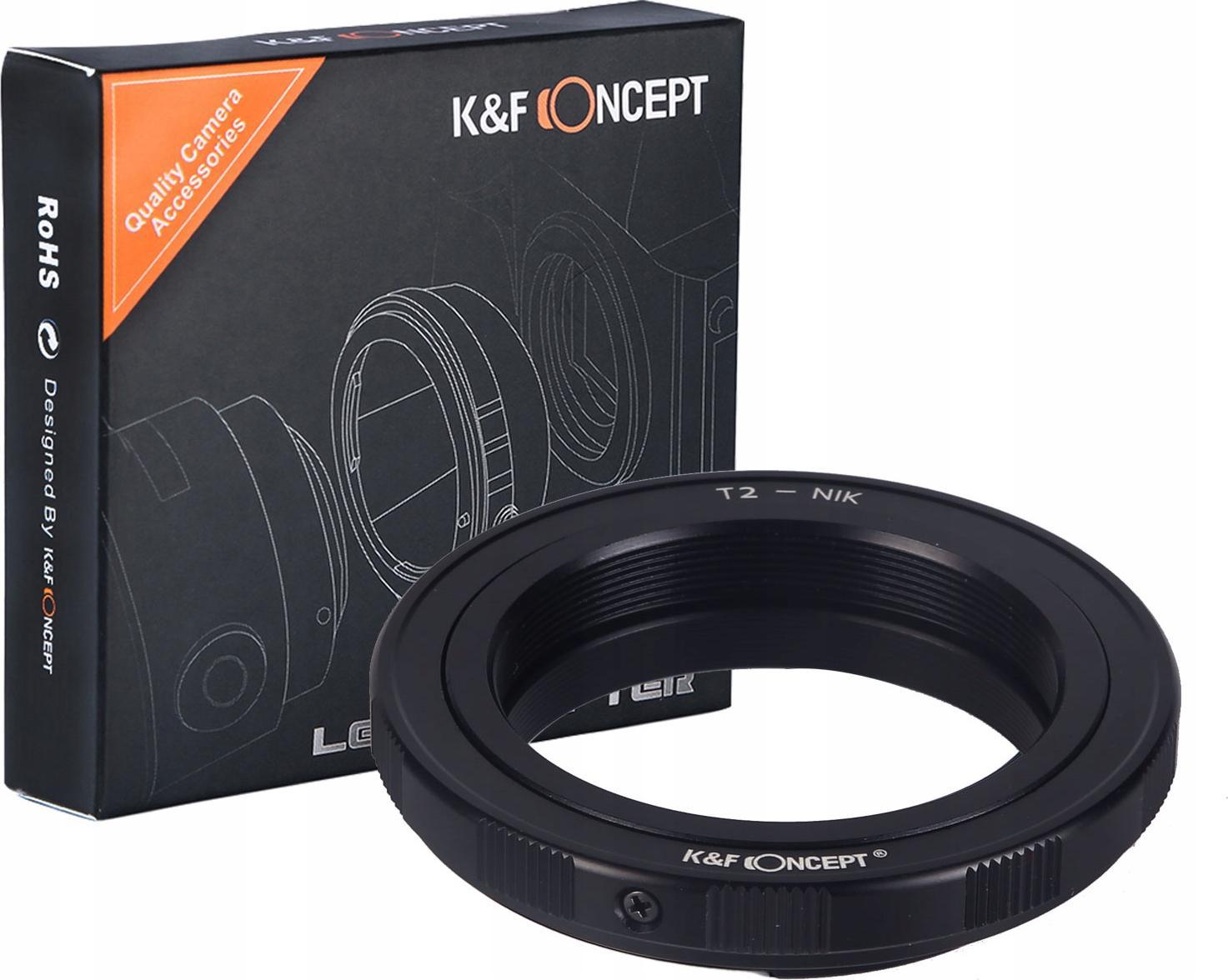 Adapter lente K&amp;F CONCEPT KF06.149, Nikon Ai AiS AF në T2 T-mount, metalik