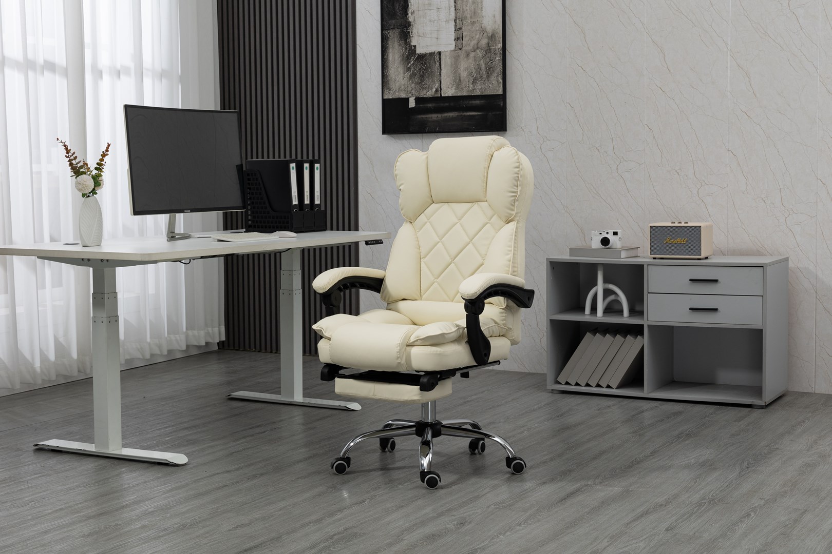 Karrige zyre Activejet YK7416, ergonomike, bezhë