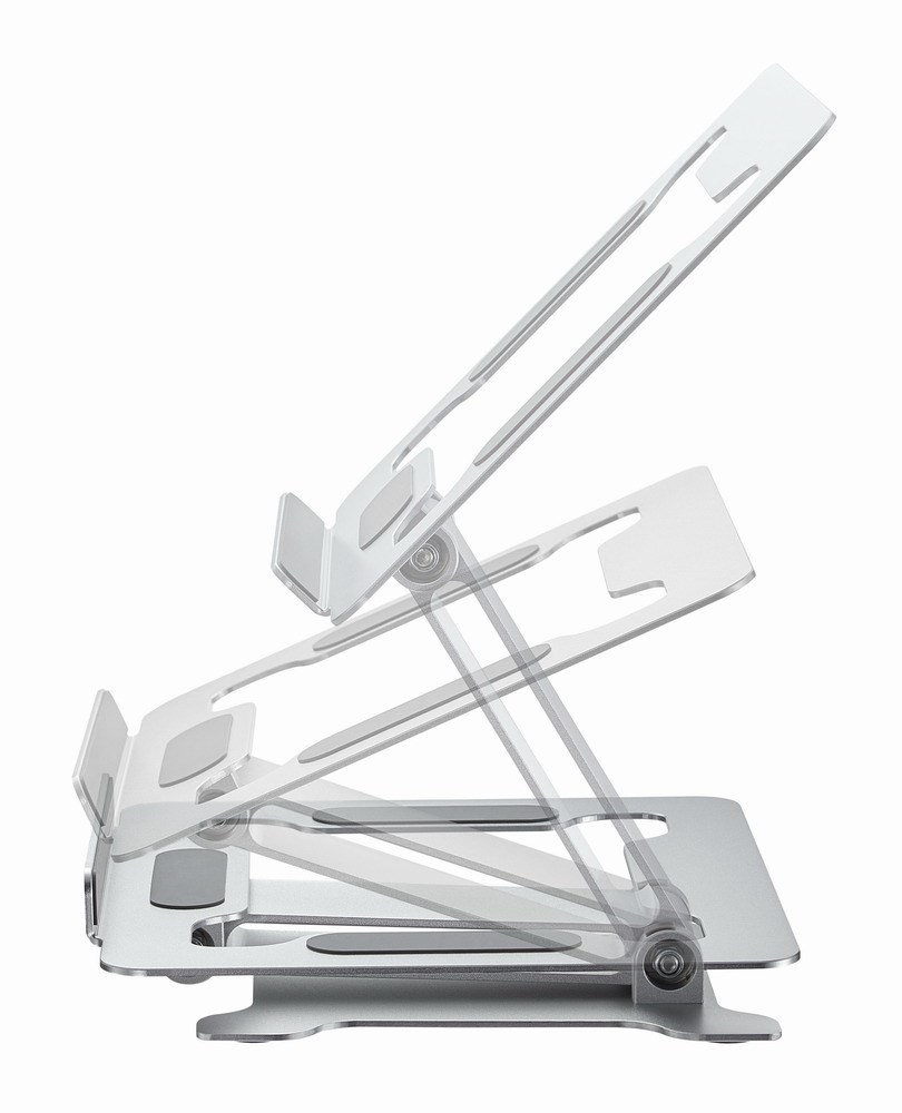Standi për laptop Gembird, deri 15.6", alumin, ngjyrë argjendi