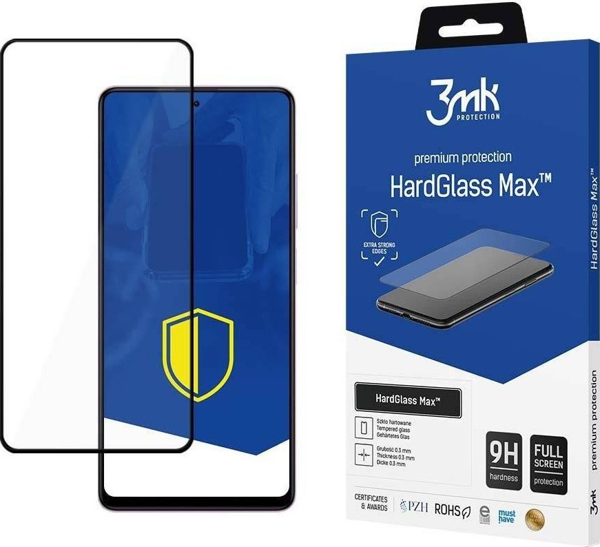 Xham mbrojtës 3MK HardGlass Max për Xiaomi Redmi Note 12 Pro Pro Plus, Fullscreen, i zi