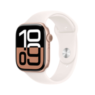 Apple Watch Series 10 GPS, 46mm, Rose Gold Aluminum Case with Light Blush Sport Band, S/M
