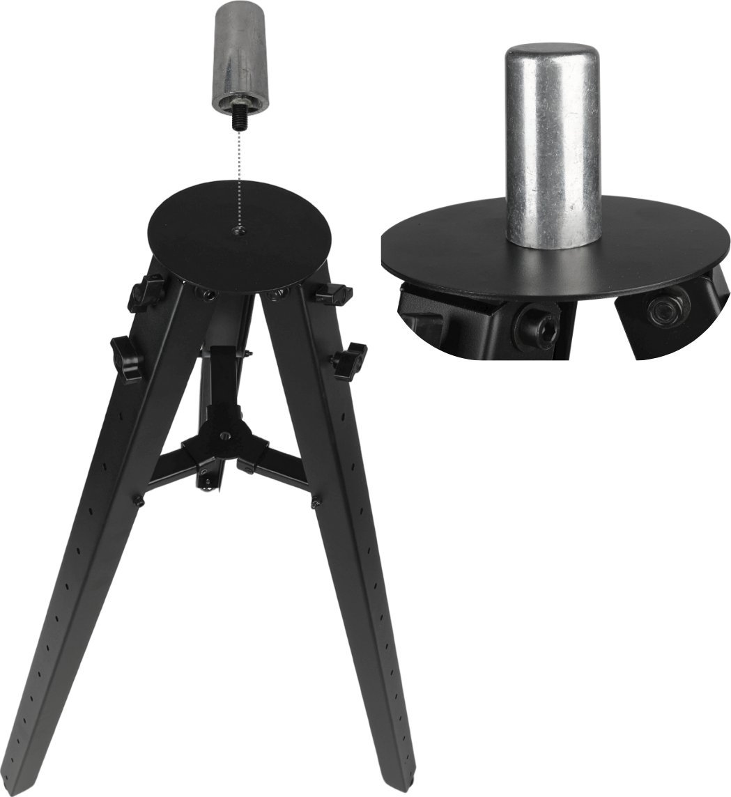 Stativ për ndriçim DNA RS1, lartësi 86 152 cm, kapacitet 20 kg, i zi