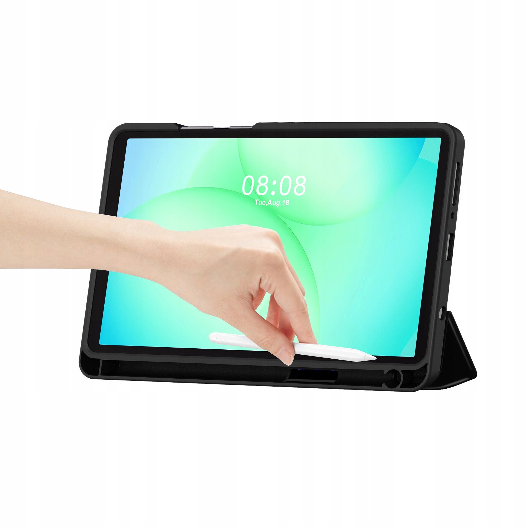 Mbulesë tablet Tech Protect SmartCase Pen, Galaxy Tab A9 A11 8.7, me mbështetëse, e zezë
