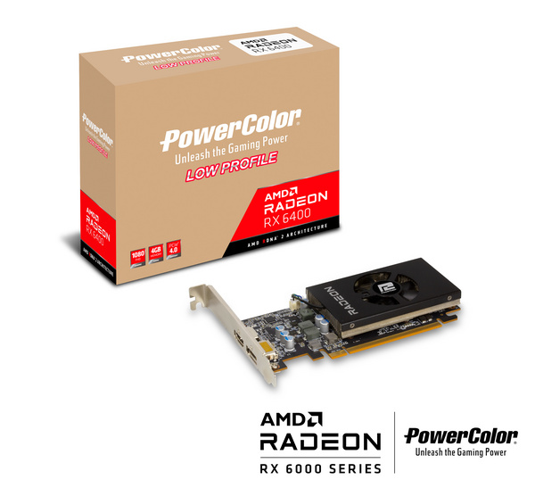 Kartelë grafike PowerColor AMD Radeon™ RX 6400 Low Profile, 4GB GDDR6