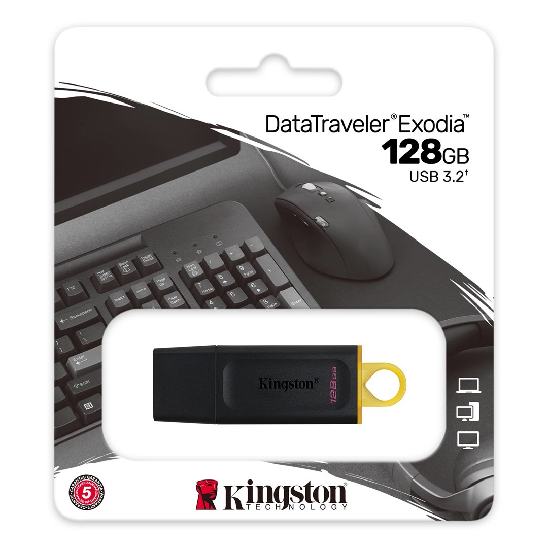 USB Kingston Data Traveler Exodia, 128GB, e zezë