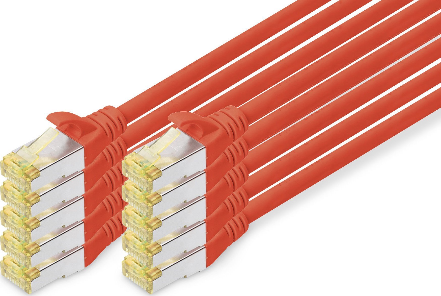 Мрежен кабел Digitus CAT 6A S/FTP, сет 10 парчиња, LSZH, сив