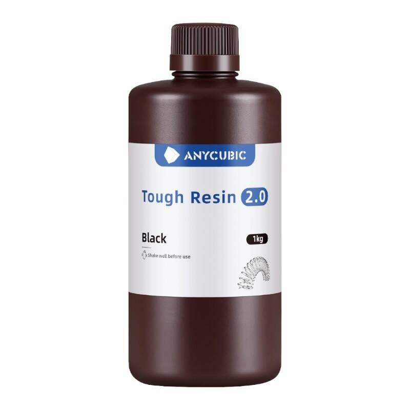 Rrëshirë 3D ANYCUBIC Tough Resin 2.0, 1kg, rezolucion i lartë, e zezë