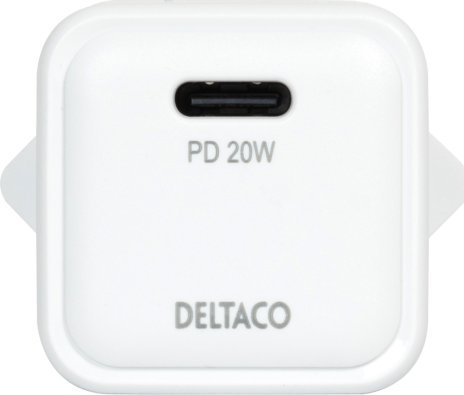 Karikues muri Deltaco USB C Mini, 1x USB C PD, 20W, i bardhë