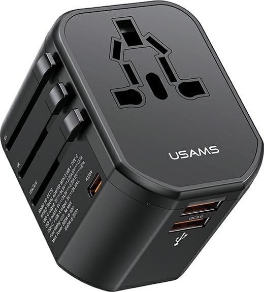 Karikues udhëtimi Usams T59, adapter 4 në 1, 20W, 2xUSB 1xUSB C, i bardhë