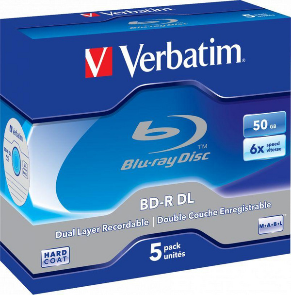Disqe ruajtëse Verbatim BD-R DL, 50GB, 5 copa, blu 2