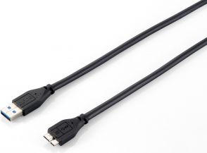 Kabllo USB Equip Micro B USB 3.0, 1.8m (128397), e zezë