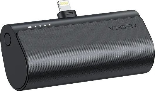 Надворешна батерија Вегер ПлугОН L, 5000mAh, 20W, за ајфон, црна
